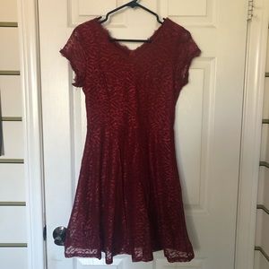 Maroon Lace Dress